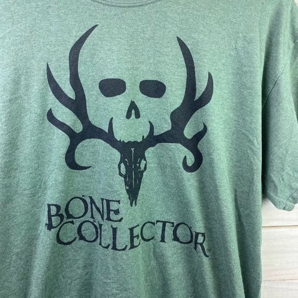 Bone Collector Men's Crew Neck Green T-Shirt Sz LARGE Short Sleeve Hunting Shirt - Picture 3 of 5